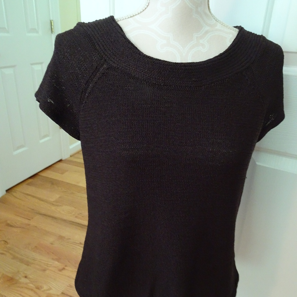Ladies Size L Chocolate Brown S. Sleeve Sweater